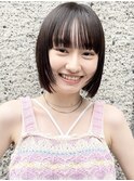 ◎切りっぱなしボブ縮毛矯正ショートボブストレートパーマ