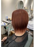 レイヤーボブ×コーラルベージュ