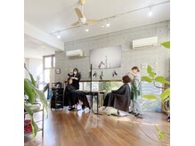 メロウ ヘア(mellow hair)の雰囲気（緑あふれる店内で癒やしのひとときを♪）
