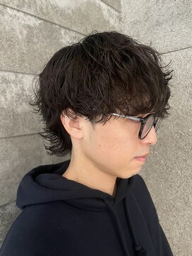 ニアウ 伊勢崎連取店(Niau) メンズマッシュウルフ波巻きスパイラルパーマメンズパーマ