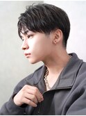 ツーブロック刈り上げマッシュナチュラルコンマバング
