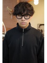 エディ(Edy)&nbsp;メンズマッシュシャドウパーマケアパーマブラウンカラー岡山