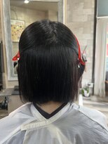 ハコ(H.A.Co) ボブカット+カラー+縮毛矯正+トリートメントのお客様です。