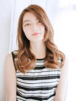 ヘアメイク ナル(hair make nalu) ツヤ系カラーのかきあげゆるミックスカール