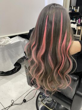 ヘアーデザイン ジェルム(Hair Design germe) ピンクメッシュ　#HIYORI