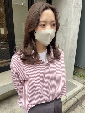 コフィー バイ メルト 吉祥寺(cofy by melt) 【松本咲花】韓国風前髪なしセンターパート/ラベンダーベージュ