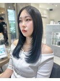 【tama】韓国ザクザクレイヤー×艶ブルーブラック☆