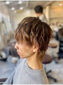 大人可愛い20代30代40代◎MEN’SHAIRベージュカラーウルフ