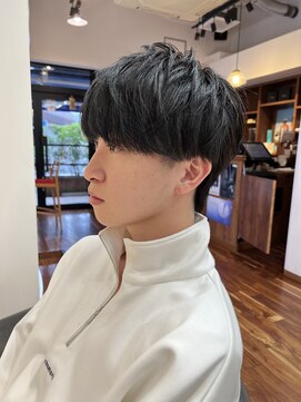 ルーム(Room) メンズマッシュ/刈り上げなし/ブルーブラック/ツーブロック