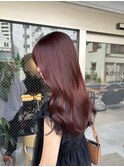 【ADORE 横浜】ブリーチなしレッドカラー×韓国ヘア