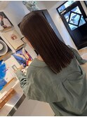 切りっぱなし×ブリーチ無しくすみベージュ