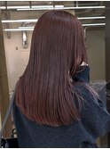 ブリーチなしダブルカラー赤髪