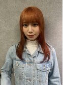 イメチェンヘアスタイル/オレンジベージュ/ブリーチ二回