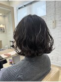 無造作ナチュラルパーマボブ