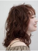 ゆるふわパーマミデイアム癖毛風大人パーマ３０代４０代５０代