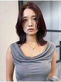 くびれレイヤーカット ピンクブラウン 20代30代 顔周りカット