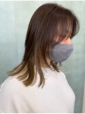 透明感ブラウンベージュ/インナーカラー/レイヤーカット