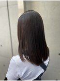 韓国顔まわりレイヤーカットグレージュオリーブベージュブラウン