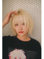 アンフィグ 吉祥寺(anfig)&nbsp;吉祥寺／透けバングのハイトーンショートボブ