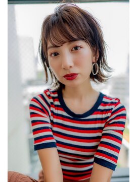 オースティン 門前仲町(AUSTIN) 大人かわいい前髪セシルカットココアブラウンフリンジウェーブ