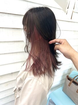 ウル(ulu) 名東区　インナーカラー　ピンク　デザインカラー