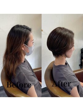 カミケン 方木田店(kamiken.) まとまる大人ショートボブ美髪マットカラー【カミケン方木田店】