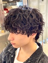 メンズパーマ波巻きスパイラルパーマツイストスパイラルパーマ