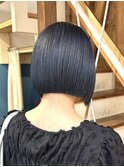ブルーブラックネイビーカラーブルーラベンダーボブくすみカラー