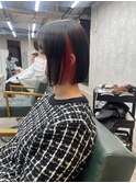 インナーカラー/切りっぱなしボブ