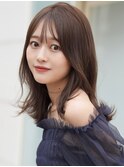 【F】大人かわいい似合わせ小顔カットくすみベージュカラー