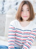 ミルクティーカラーひし形シルエット大人ボブh3越谷20代30代40代