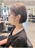 切りっぱなしボブ/ぱつっとボブ/ベージュ/髪質改善