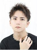 短髪アップバングソフトツイストパーマ刈り上げショート