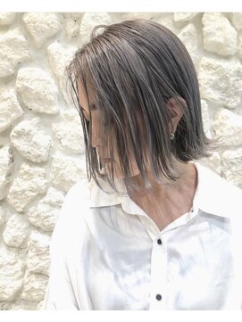 ヘアサロン エフ 渋谷(F) #シルバーアッシュ#ボブ#艶カラー#ブリーチ#ケアブリーチ