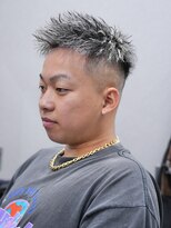 スラッシュ(SLASH)&nbsp;ツイストパーマ/短髪/ホワイトメッシュ/フェード/メンズ/姫路