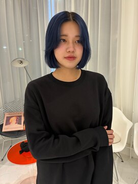 ハイブ 金沢(Hive) 切りっぱなしボブ ブルーカラー