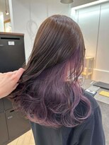 ユニ バイ マグ 長野店(Uni.by Mag)&nbsp;大人可愛いインナーカラーパープル透明感