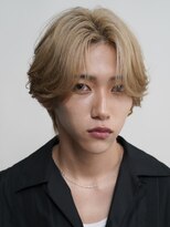 サンクマーケット 渋谷(cinq MARKET) 渋谷メンズカットブリーチミルクティーベージュセンターパート