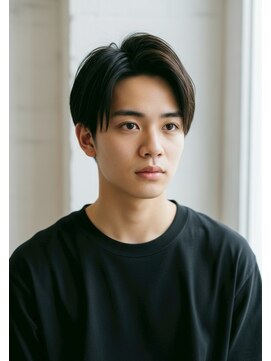 デバイス バイ フレイムス 越谷(DEVICE by Frames) メンズカット/チャコールグレー/ショート/センターパート/越谷