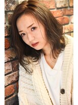 リジョイスヘア エン(REJOICE hair EN)&nbsp;切りっぱなしアッシュベージュ×ハイライト