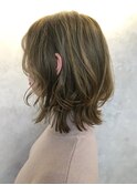 カーキベージュくびレイヤーセミディ美髪_ba275942