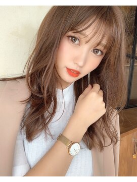 アリスバイアフロート 自由が丘(ALICe by AFLOAT) 小顔シースルーバング（エアリーミディ黒髪ホワイトアッシュ）