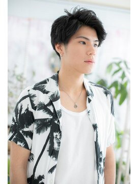 ミック ヘアアンドビューティー 大山店(miq Hair&Beauty) 黒髪ナチュラルアッシュアップバングくせ毛ショートc1