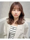 ショコラアッシュヘルシースタイルふんわりカールくびれヘア小顔