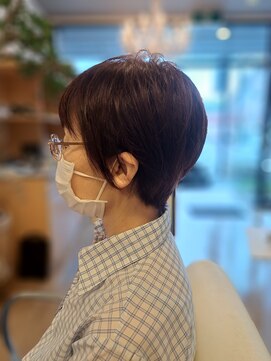 ヘアヌーダ ショートボブ、髪質改善、白髪ぼかし、キッズカット、カット