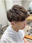 爽やかメンズアップバング/メンズハイライトカラー/ツーブロック