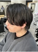 メンズマッシュセンターパートスパイラルパーマニュアンスパーマ
