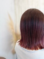 ルヴェール 北方店(LeVert)&nbsp;ぱつっとボブ×ピンクブラウン