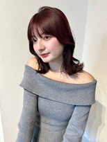 アンニュ(annuy)&nbsp;ピンクブラウン くびれヘア　韓国風ヘア 顔周りカット 艶髪