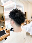 【メンズ★大名】ビジネスマンカット×アップバングパーマ